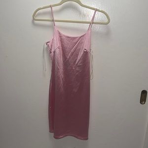 Pink satin dress